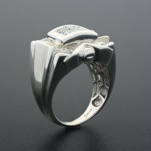 18ct White Gold 1.36ct Diamond Signet Ring