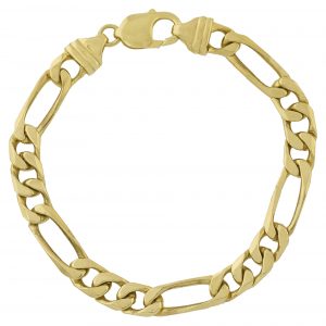 9ct Yellow Gold Figaro Bracelet 9&#8243; 8.5mm