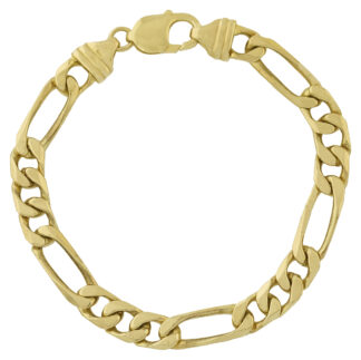 9ct Yellow Gold Figaro Bracelet 9" 8.5mm