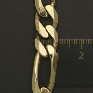 9ct Yellow Gold Figaro Bracelet 9″ 8.5mm