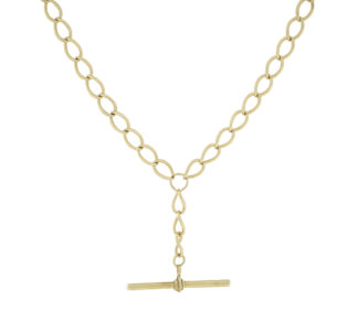 9ct Yellow Gold T-Bar Curb Chain 17.5″ 6mm
