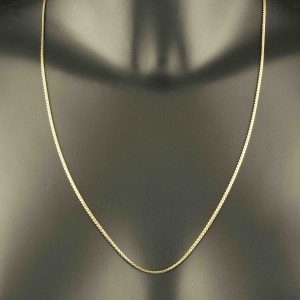 9ct Yellow Gold T-Bar Curb Chain 17.5″ 6mm