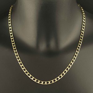 9ct Yellow Gold Curb Chain 18&#8243; 4mm