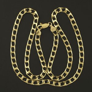 9ct Yellow Gold Curb Chain 18&#8243; 4mm