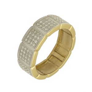 18ct Yellow Gold 0.50ct Diamond Panel Ring