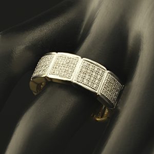 18ct Yellow Gold 0.50ct Diamond Panel Ring