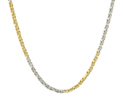 18ct Yellow and White Gold King Chain 36" 3mm