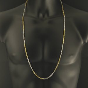 18ct Yellow and White Gold King Chain 36&#8243; 3mm