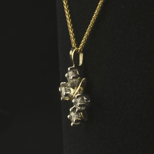 18ct Yellow And White Gold 0.30ct Diamond Cross Pendant And Chain