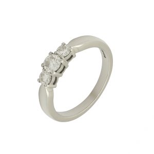 18ct White Gold 0.45ct Diamond Three Stone Ring