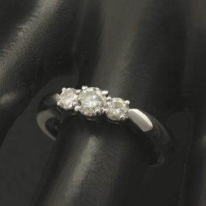 18ct White Gold 0.45ct Diamond Three Stone Ring