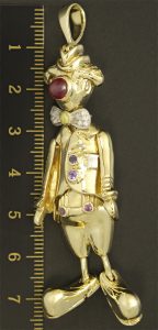 9ct Yellow Gold Gemstone Clown Pendant