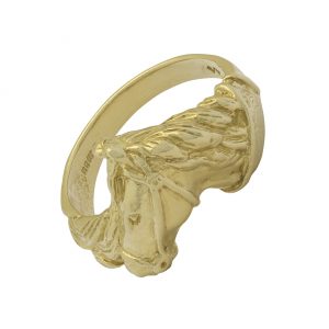 9ct Yellow Gold Horse Head Ring