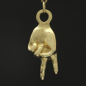 9ct Yellow Gold Peace Sign Pendant