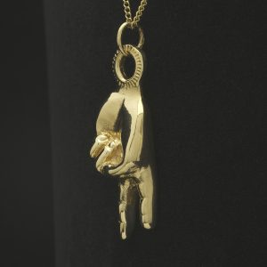 9ct Yellow Gold Peace Sign Pendant