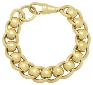 9ct Yellow Gold Rollerball Bracelet 9.5&#8243; 17mm