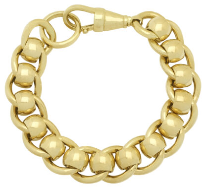 9ct Yellow Gold Rollerball Bracelet 9.5" 17mm