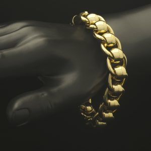 9ct Yellow Gold Rollerball Bracelet 9.5″ 17mm