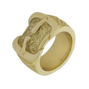 9ct Yellow Gold Double Buckle Ring