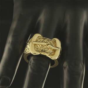 9ct Yellow Gold Double Buckle Ring