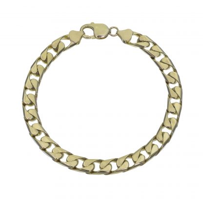 9ct Yellow Gold Curb Bracelet 10.25" 8.5mm