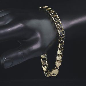 9ct Yellow Gold Curb Bracelet 10.25&#8243; 8.5mm