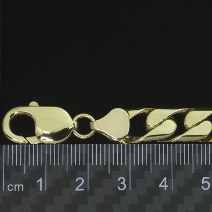 9ct Yellow Gold Curb Bracelet 10.25" 8.5mm - Image 3