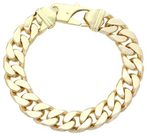 9ct Rose Gold Curb Bracelet  9.5&#8243; 13.5mm