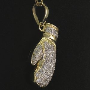 9ct Yellow Gold Gemstone Boxing Glove Pendant