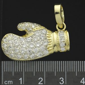 9ct Yellow Gold Gemstone Boxing Glove Pendant