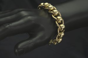 9ct Yellow Gold Rollerball Bracelet 8.25″ 17mm