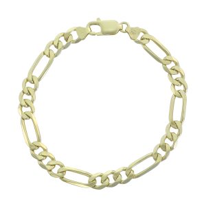 9ct Yellow Gold Figaro Bracelet 8.5&#8243; 7mm