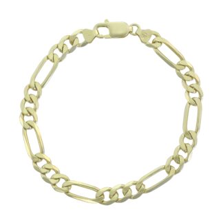 9ct Yellow Gold Figaro Bracelet 8.5" 7mm