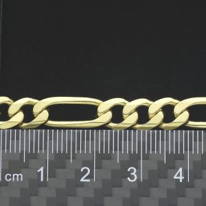 9ct Yellow Gold Figaro Bracelet 8.5″ 7mm