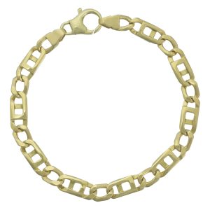 9ct Yellow Gold Marina Curb Bracelet 9&#8243; 7.5mm