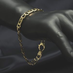 9ct Yellow Gold Marina Curb Bracelet 9″ 7.5mm