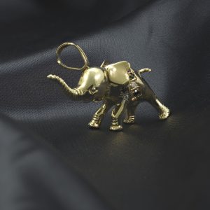 9ct Yellow Gold Gemstone Baby Elephant Pendant