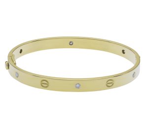 18ct Yellow Gold Diamond Screw Bangle