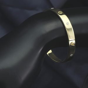 18ct Yellow Gold Diamond Screw Bangle