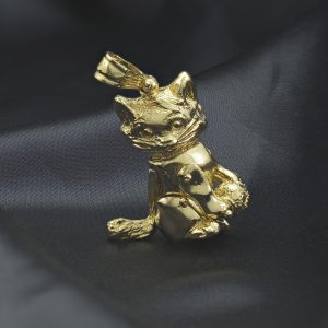 9ct Yellow Gold Cat Pendant