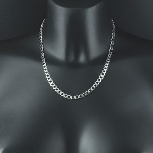 9ct White Gold Curb Chain 18&#8243; 5.5mm