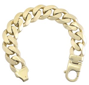 9ct Yellow Gold Curb Bracelet 9.5&#8243; 19.5mm