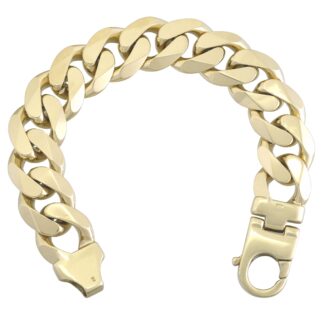 9ct Yellow Gold Curb Bracelet 9.5" 19.5mm