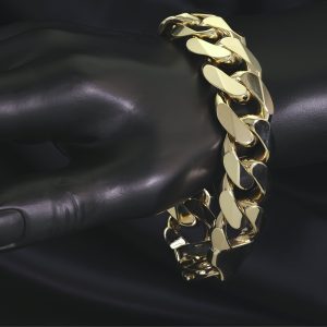 9ct Yellow Gold Curb Bracelet 9.5″ 19.5mm