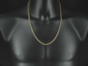 9ct Yellow Gold Rollerball Chain 25″ 6mm