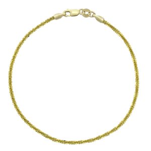 9ct Yellow Gold Rope Bracelet 7.75&#8243; 2mm