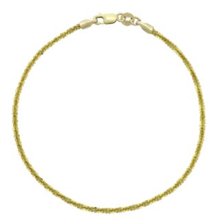 9ct Yellow Gold Rope Bracelet 7.75" 2mm