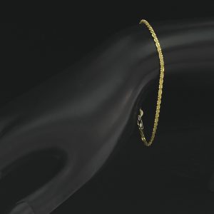 9ct Yellow Gold Rope Bracelet 7.75″ 2mm