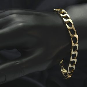 9ct Yellow Gold Curb Bracelet 8.5&#8243; 7.5mm