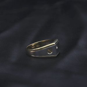 18ct Yellow &#038; White Gold Diamond Signet Ring